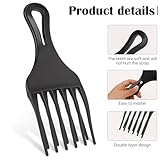 Salbsever 2-Piece Afro Hair Pick-Comb Set - Large and Small Plastic Wide-Tooth Picks for Curly Hair, Detangling, Wig and Braid Styling - Image 4