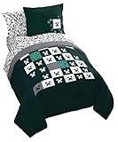 minecraft creeper - set completo di biancheria da letto da 7 pezzi, con lenzuolo e federe, super morbido, a scacchi