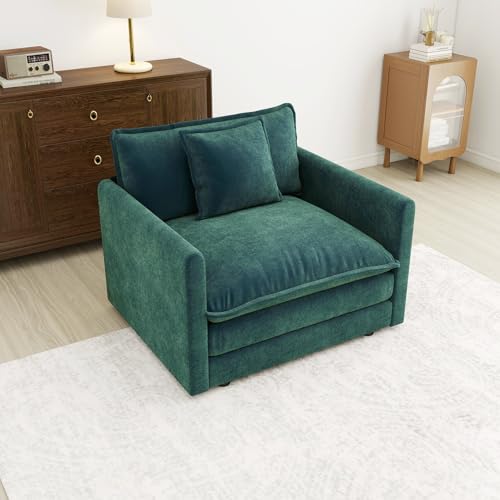 Green Oversized Single Cloud Sofa Couch, Modern Accent Large Sect...
