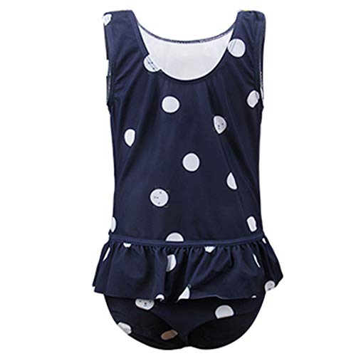 Image of Toddler Girls One-Piece Swimsuits Ruffle Polka Dot Swimsuit with 3D Flowers Bathing Suits
