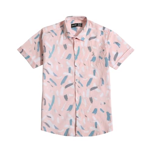 Image of CAVIO Boys Printed Shirt and T-Shirt Regular Fit Casual Half Sleeve