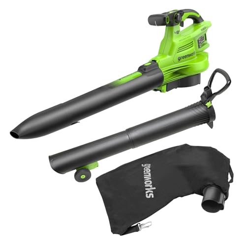 Greenworks 48V (2x24V) Akku-Laubbläser und Vakuum mit 45L Mulchsack, 386km/h, 14,73m³/min, ohne Akkus & Ladegerät, 3 Jahre Garantie BL48L01-01 Greenworks 48V (2x24V) Akku-Laubbläser und Vakuum mit 45L Mulchsack, 386km/h, 14,73m³/min, ohne Akkus & Ladegerät, 3 Jahre Garantie BL48L01-01