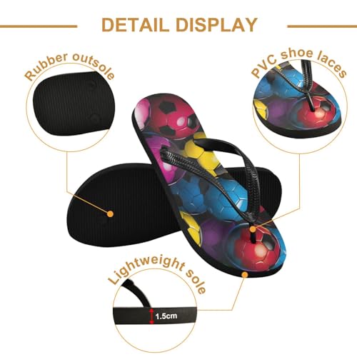 Mens Flip Flops Colorful SoccerSandal Flip Flops for Women Summer Beach Slipper 214B31232