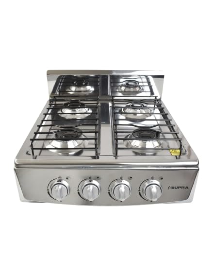 La Mejor Selección de Parrilla Supra Top 5. 48 SUPRA Parrilla a gas de 4 quemadores 4Q-TITAN SILVER, para sobreponer con cubierta y cuerpo de acero, para gas L.P.
