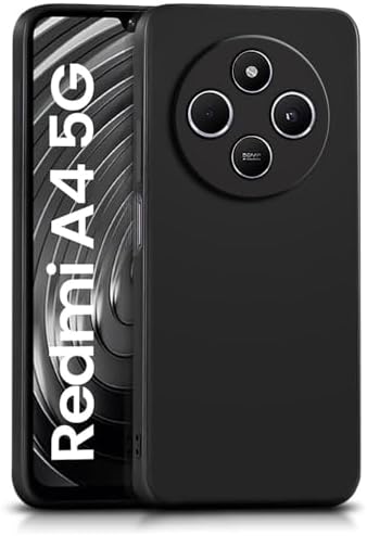 Zubitech Case Compatible for Xiaomi Redmi A4 / Redmi 14C / Poco C75 Case Cover Soft TPU Silicone Case Lightweight Shock Protective Cover with Camera Protection (Black)