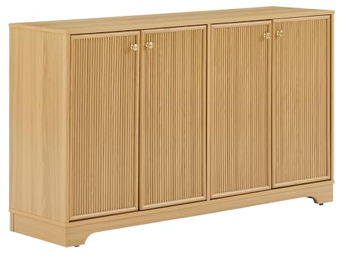 Crosley Furniture Naomi Modern Reeded Sideboard Buffet Cabinet, Credenza, Dining