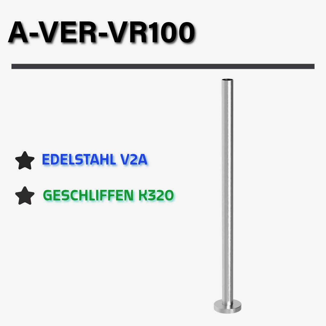 Sellon24® Pali per ringhiera in acciaio inox Ø 42,4 pali – aperto (A-VER-VR100)