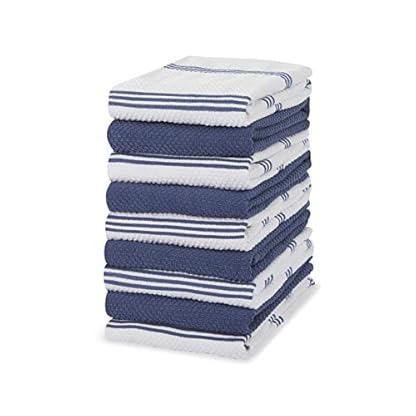 Sticky Toffee Geschirrtücher aus 100% Baumwolle, Frottee, 9 Stück, Küchentücher, 40,6 x 71 cm, blau, weich, saugfähig, für Restaurant, Bar, Glas, Küchentücher