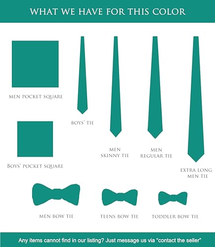 Image of Boy's Solid Tie with Pocket Square Set, Regular Necktie for Children and Kids, Self-Tied