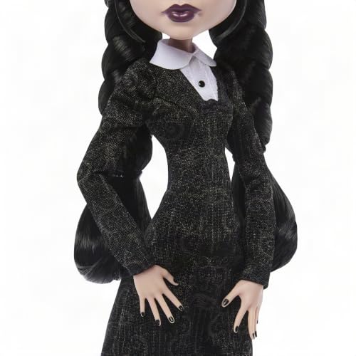 Monster High x Wednesday Addams Puppe in schwarzem Kleid – Ansicht 3