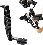 Handheld Gimbal Grip with Cold Shoe for Mounting Monitors, Microphones, LED Light, L Bracket Single Handle Grip for Crane for Ronin S Gimbal Stabilizer Arm