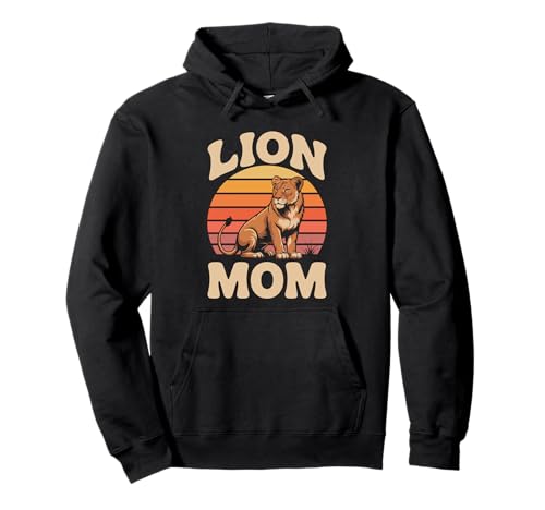 León Mamá Retro Leones Animal Rey León Zoo Animal Sudadera con Capucha