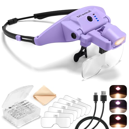 Dilzekui Magnifying Glass with Light 1X-4X Rechargeable