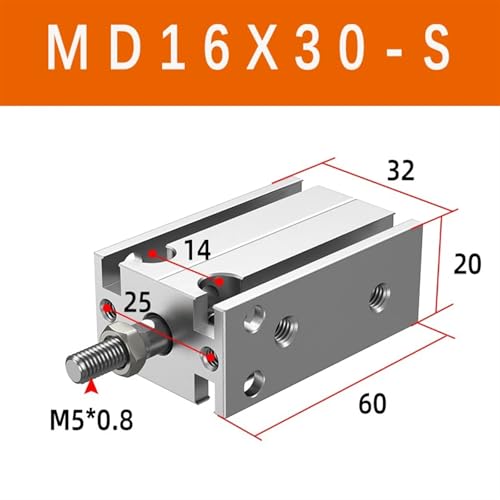 Vérin pneumatique MD16x30S pour résoudre les arrêts multi-positions - 3