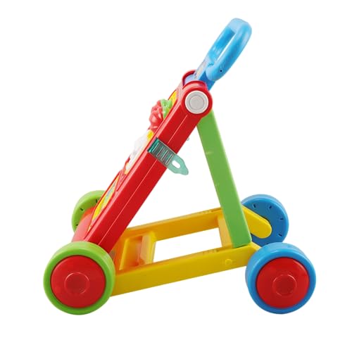 Image of JoyRide Musical Folding Baby Activity Push Walker with Flipping Doors, Turning Gears, and Spinning Panels 4 Colors, Non-Toxic Plastic, Boys Girls 9-18 Months (red)