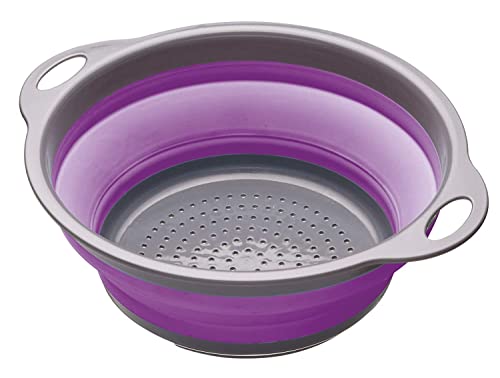 Colourworks Colador Plegable, Plástico, 2,8 L, 24 cm, Color Morado Cover
