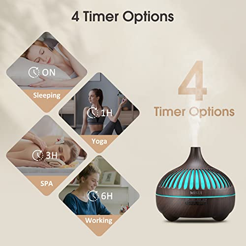 Aromatherapy Diffuser With 12 Essential Oils Set, 550Ml Aroma Humidifier For Essential Oil Large Room, Bedroom Vaporizers Cool Mist Humidifier Gift Set #TOP4