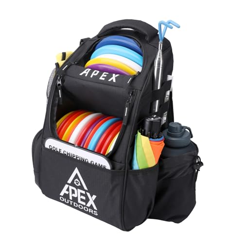 Apex Outdoors Disc Golf Bag, Large Disc Golf Backpack Holds Over 21 Discs, Durable & Lightweight...
