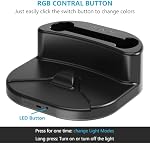 KAFRI Charging Dock for Meta/Oculus Quest2/3/3S with USB and Type C Ports, VR Headset Charging Stand and Controller Holder with RGB Lights, Charger Station Accessories, Black(Not Charge Controller)