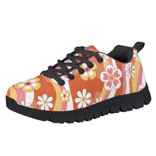 Pinupub Kids Tennis Shoes Boys Girls Black Sole Lightweight Lace Up Sneakers Athletic Running Shoes