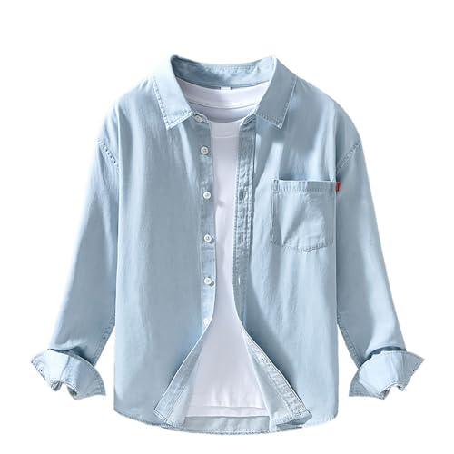 Chemise en jean homme manches longues veste vintage droite avec poches