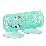 Bett-a Tunnel Bett-a Cave with Suction Cups Small Hole Hollow Cave Safer for Small Fish & Shrimp, Aquarium Decor & Hideout Tube(Color:Green)