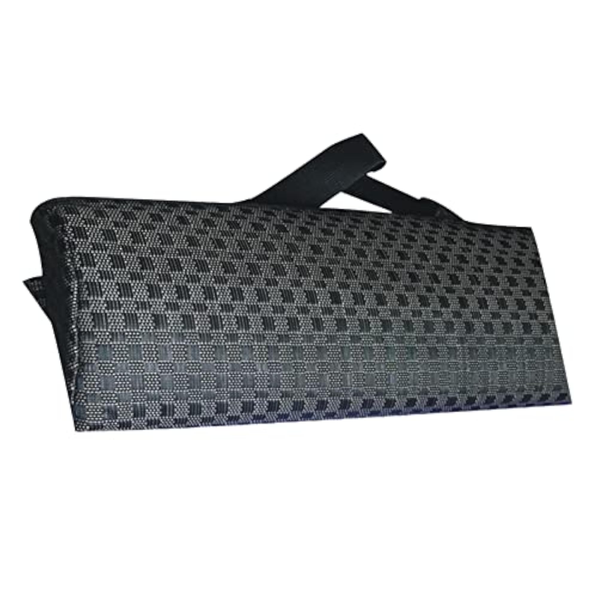 Lounge Chair Folding Wicker Chair with Sponge Pillow, Small Grid