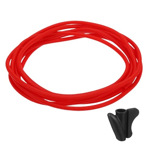 Image of sourcing map Split Wire Loom Tubing 1/4"(6.5mm) ID 20FT(6m) with Installation Tool, Heat & Cold Resistant -40F to 257F Plastic Flexible Conduit Cord Protector for Electrical Wires Cable, Red