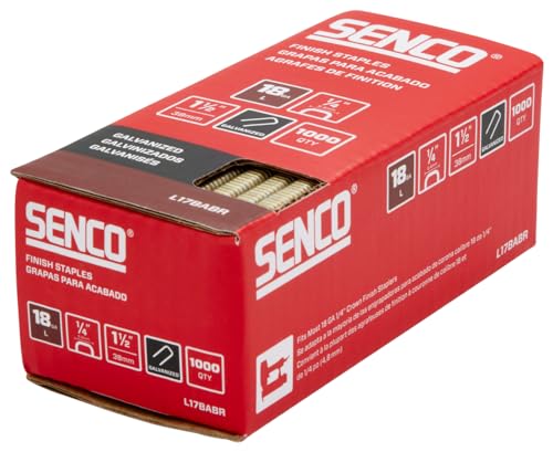 senco l17babr 1-1234 18 gauge 1434 crown finish staples galvanized finish 1000 count pack