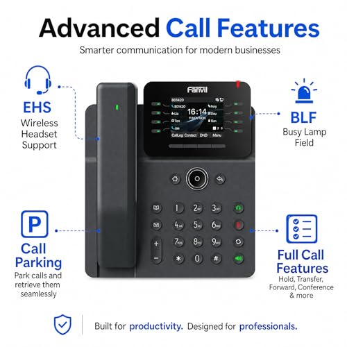 Teléfono IP Fanvil V62 Pro con Bluetooth y 12 líneas SIP miniatura 6