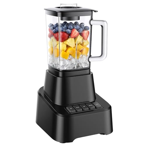 Image of OLIXIS Professional Blender for Smoothies, Full-Size Kitchen Blender with 850 Peak Watts & 54oz Large Glass Pitcher, 4 Speeds with Pulse for Ice Crushing Frozen Fruits, Dishwasher Safe, Black