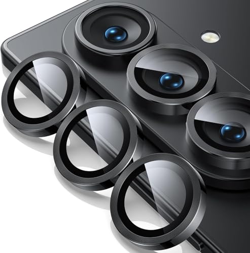 Image of Skinomi Camera Lens Protector Compatible with Samsung Galaxy Z Fold 7 [Anti-Scratch] Premium Tempered Glass Film Aluminum Alloy Lens Ring Cover- Titanium Black