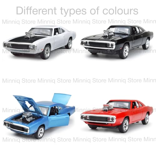 Image of F & F 7 Dodge Charger 1:32 Model Car with Box, Zinc Alloy Pull Back Toy car with Sound and Light for Kids Boy Girl Gift [Colors as Per Stock]
