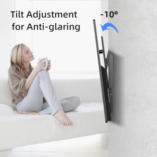 Image of Suptek Tilt TV Wall Mount Bracket for Most 26-55 inch LED, LCD and Plasma TV, Mount with Max 400x400mm VESA and 100lbs Loading Capacity, Fits Studs 16 inch Apart, Low Profile with Bubble Level (MT4204)