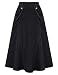 Produktbild Damen Rock Midi Jeansrock A-Linie High Waist Elastische Taille mit Taschen Party Schwarz M