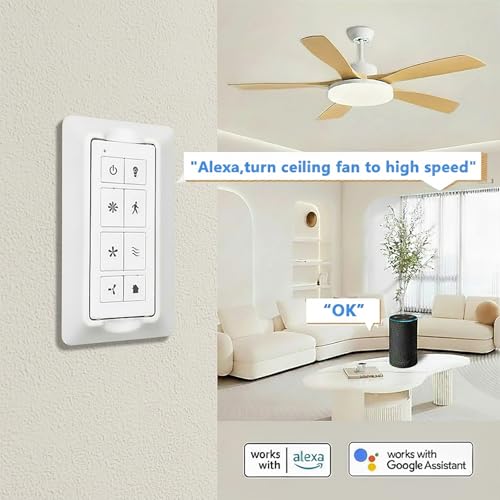 Image of 3-Speed Smart WiFi Ceiling Fan Remote Control Kit with Light Dimmer | Replaces Harbor Breeze Honeywell,Nature Breeze & Walk Away Light Delay, Compatible with Alexa, Google Assistant & Smart Life