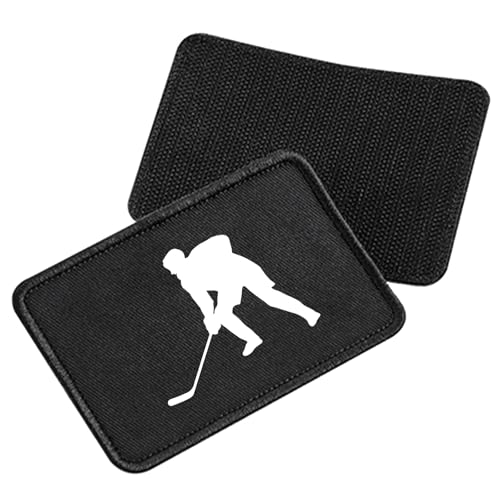 Huuraa - Huuraa Patch Eishockey Silhouette Geschenk Black für Mütze Eishockey Präsent