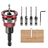 Set de 6 Brocas Avellanadoras Madera con Tope de Profundidad Ajustable – Avellanador de Brocas Madera con Vástago Hexagonal de 1/4' para Proyectos de Carpintería & Plástico