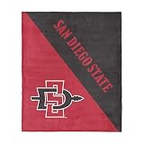 Northwest NCAA San Diego State Aztecs Halftone Silk Touch Throw Blanket, Ultra Soft Plush Polyester, Lightweight Warm Decorative Fan Gift, 46 x 60 in