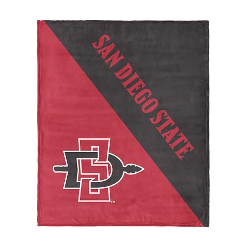Northwest NCAA San Diego State Aztecs Halftone Silk Touch Throw Blanket, 46 x 60 in, Ultra Soft Plush Polyester, Lightweight Warm Decorative Couch Bed Game Day Gift