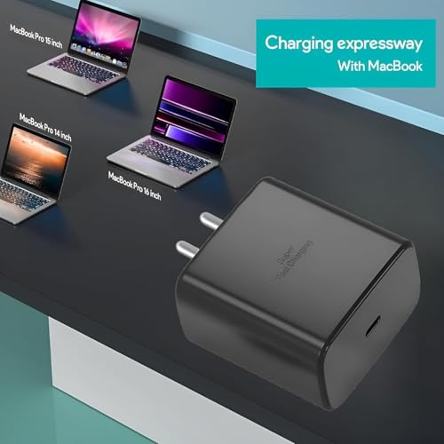 Image of Addtam 45W C-Type Superfast 3.0 PD Charging Adapter Compatible with Samsung Galaxy S25 /S24 /S23 /Ultra /Plus /Edge /Fe /Z Fold 7 /Flip 7 /A56 /M36 /Tab S10 Ultra /S9 /A9 Plus|Laptop|Tab|Chromebook- 45Watt, Black