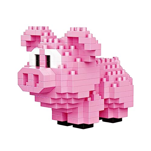NOOLY Kinder Erwachsene Tier Mini Bausteine Set für Haus und Büro Dekoration KLJM-10 (Schweinchen,254 Stück)