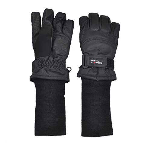 SnowStoppers Kid\'s Waterproof Ski & Snowboard Winter Gloves Small / 6-10 Years Black - Thumbnail 2
