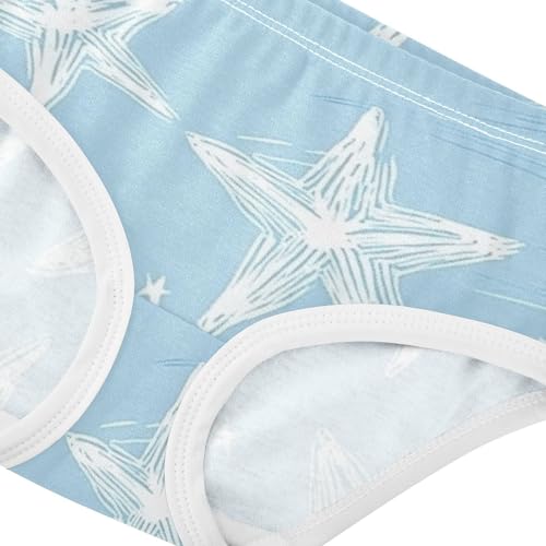 Girls' Brief Panties Breathable Toddler Underwear for Toddler Girls Light Blue Star Pattern4