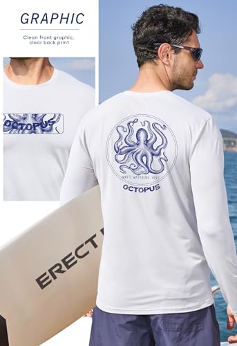 Image of Mens UPF 50+ Rash Guard Quick Dry Lightweight Summer UV Sun Protection Long Sleeve Swim Shirt (S-XXL)