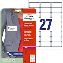 Avery Zweckform L4784-20 Name Labels 20 Sheets / 540 Labels / 63.5 x 29.6 mm White