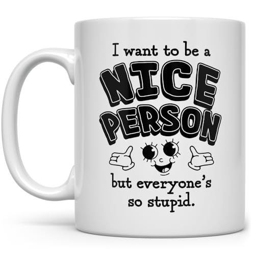 Taza de cerámica divertida Loftipop 11oz blanca miniatura 1