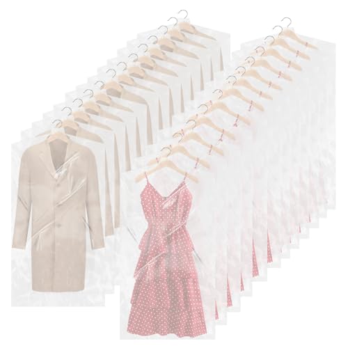 Succwoah 100 Pack Garment Bags for Hanging Clothes 59