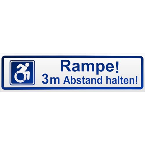 Kiwistar Rampe! Motiv 3m Abstand halten! Magnetschild Schild magnetisch