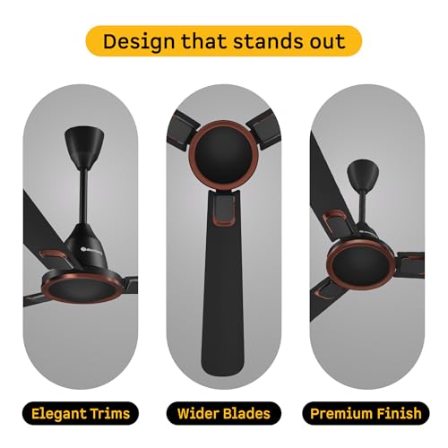 Image of atomberg Erica Signature 1230mm BLDC Ceiling Fan | | Regulator Operated | Advance air+ technology | BEE rated 5 star | Low noise operation | 3 Years Warranty (Midnight Black)